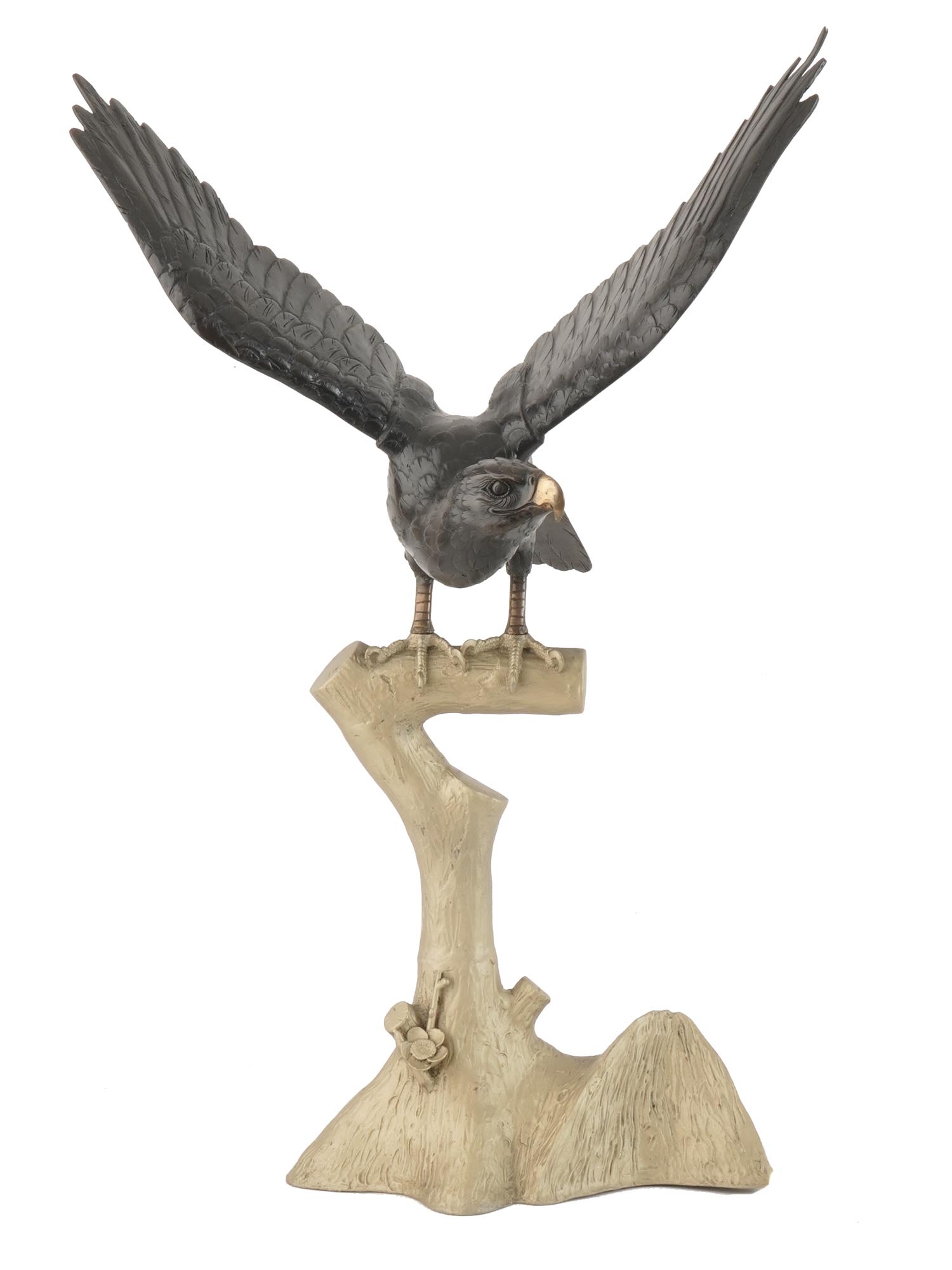 JAPANESE MEIJI PERIOD BRONZE EAGLE FIGURINE PIC-1